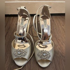 Badgley Mischka Satin Wedges Bridal